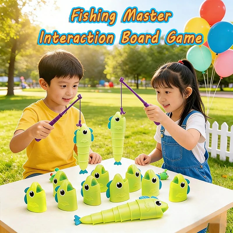 Angeln-Brettspiel für Kinder: Fischkörper dehnbar – Langes und kurzes Format für Wettkämpfe, Familienspaß, Party-Interaktion, soziales Tischspiel, kreatives Spielzeug