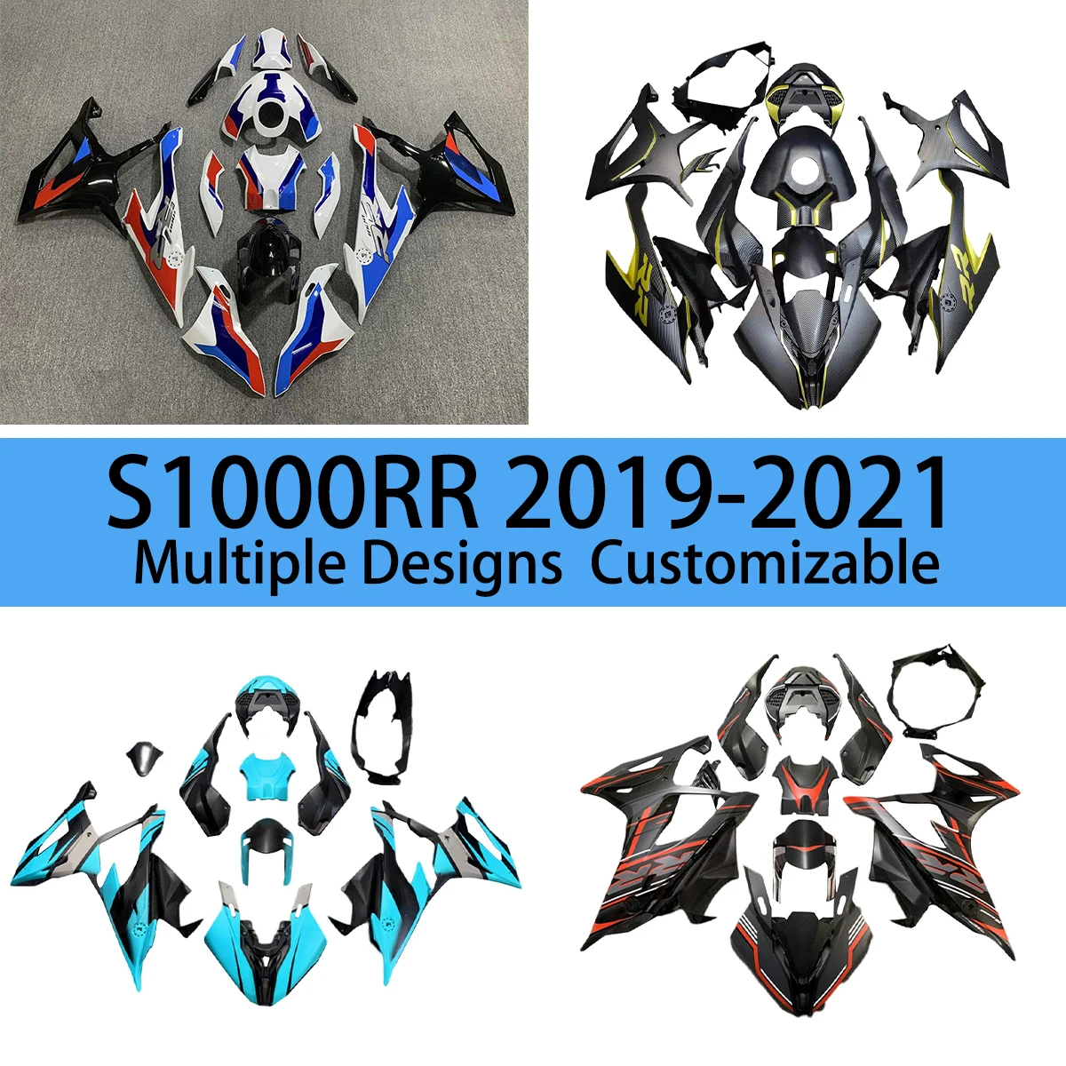 For BMW S1000RR 2019 2020 2021 Fairings Motorcycle Plastic Body Pars S 1000RR 19 20 21 Carbon Fibre Injection Fairing Kit Fit