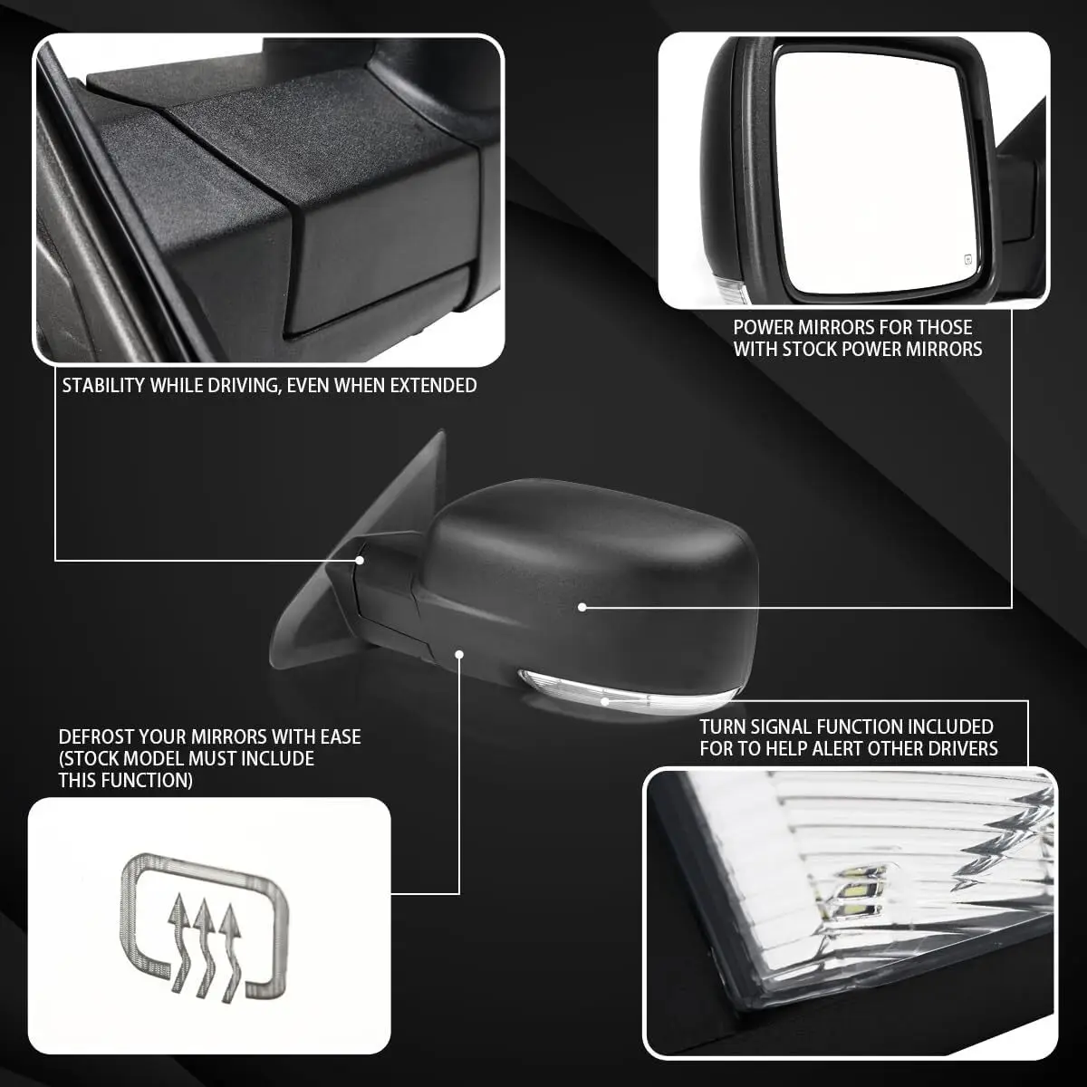 1 قطعة جانب الركاب الأيمن لـ 2013-2019 Ram 1500 قوة أضعاف + ساخنة + مرآة إشارة LED #6