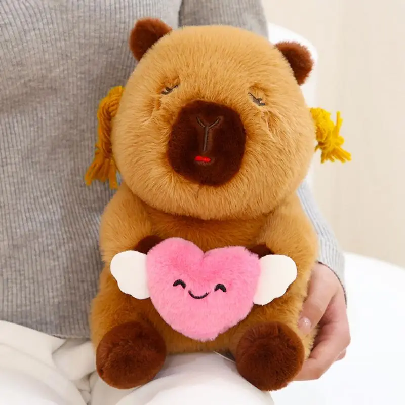 

Capybara Plush Toy Animal Plushies For Hugging Lovely Stuffed Toy With Heart Shaped Pillow For Shelves Christmas Birthday Desks