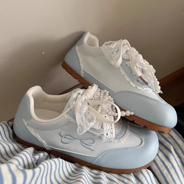 أحذية نسائية على طراز الباليه، أحذية رياضية منخفضة الارتفاع ذات نعل مطاطي مريح وقابل للتنفس، أحذية بيضاء متعددة الاستخدامات، ... #1