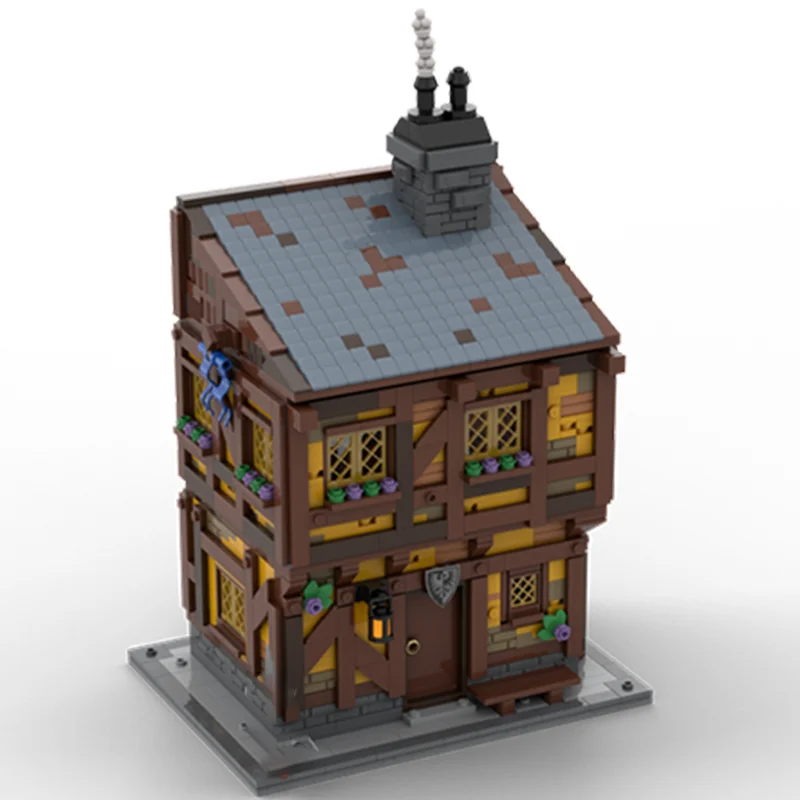 1590 個 MOC 中世の家 1 歴史的、素朴で詳細な DIY モデルビルディングブロック誕生日おもちゃギフト