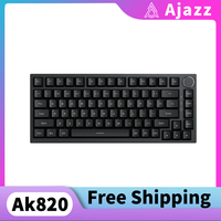 Ajazz Ak820 Wired Mechanical Keyboard 75% Layout Full Keys Hot Swappable Pc Laptop with Display Esports Gaming Keyboard