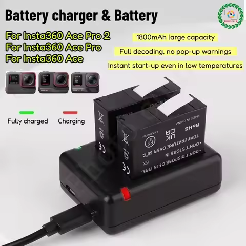 For Insta360 Ace Pro 2 Rechargeable Battery / Battery Charger Hub for Insta360 Ace Pro/Ace Replace Battery Charging Case