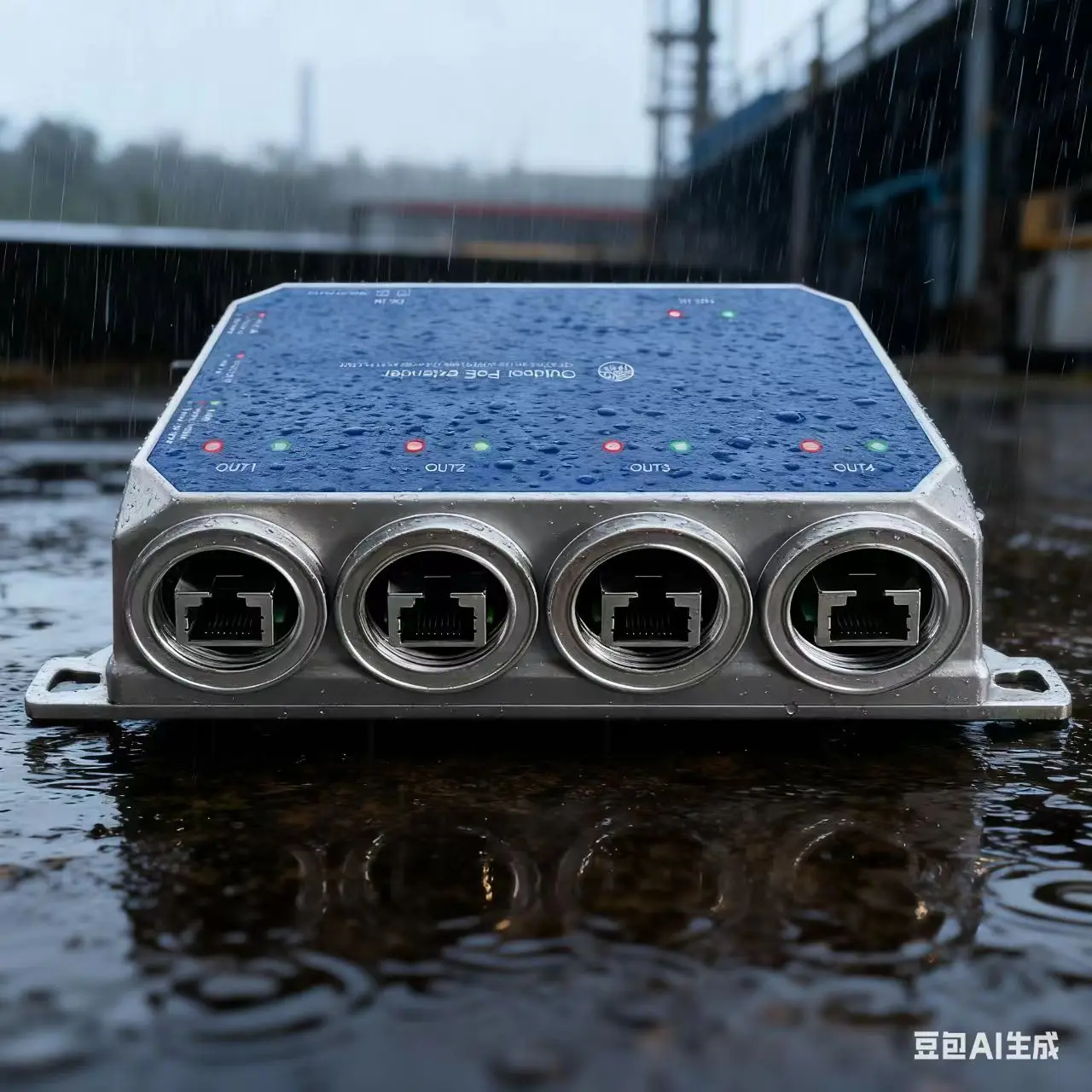 4 Ports outdoor POE Switch IP67 waterproof POE extender support DC 12-48V input and POE input