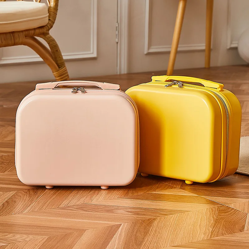 Pink Waterproof Lady Small Luggage Travel Suitcase Women's Makeup Bag Size:30-15.5-23cm