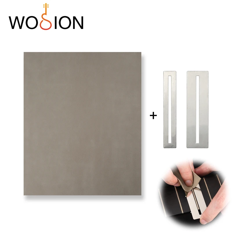 Carta vetrata per chitarra Wosion + tuta con guarnizione per lucidatura a filo Fret, chitarra acustica, strumento per lucidatura fret per restauro di chitarra elettrica.