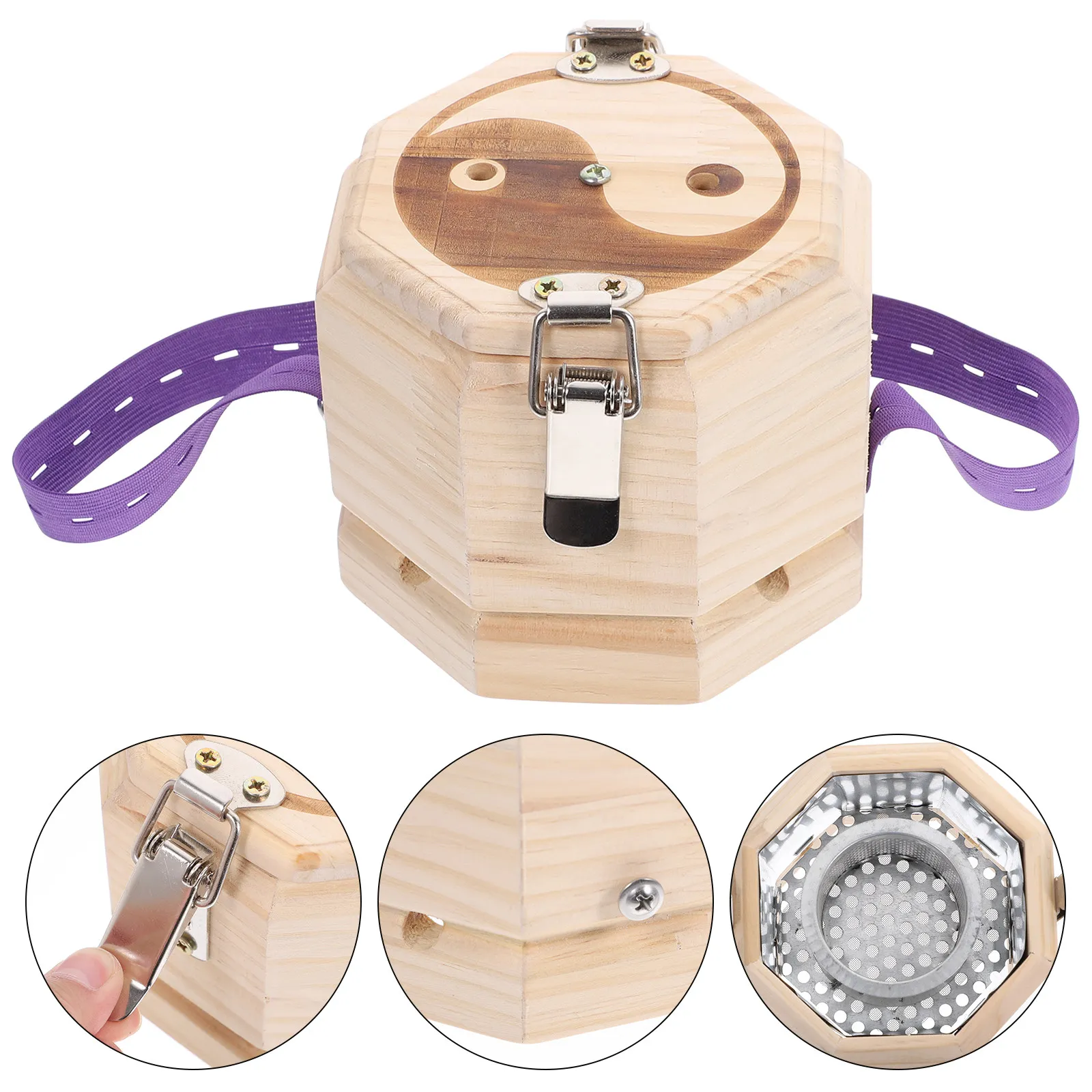

1Pcs Solid Wood Moxibustion Box Bamboo Navel Belly Pain Relief Moxa Therapy Tool Flame Retardant Ash Filter Universal Moxa
