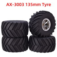 AUSTAR 4PCS AX-3003 135mm Tyre Rubber Tire Wheel Plastic Rim Hub for 1/10 RC HSP HPI Monster Truck Model Spare Parts