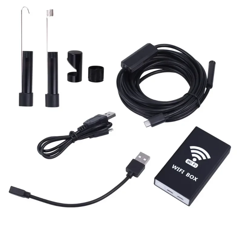 Wireless wifi industrial endoscope 8mm lens automotive pipe endoscope tool car repair IP68 waterproof video detector