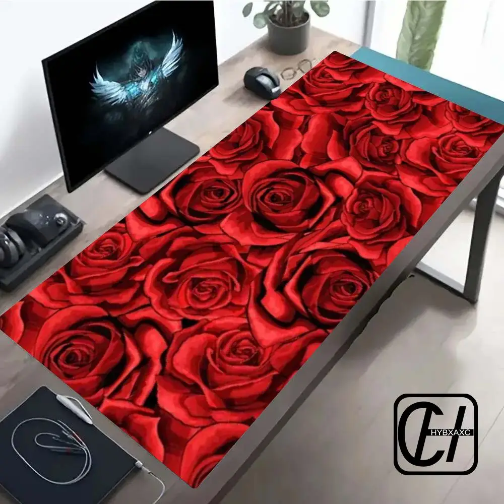 

Cartoon Rose Mouse Pad Large Computer Office Game Table Mats XXL Rubber Anti-slip Gaming Keyboard Mousepads Long Desk Pads 40X90