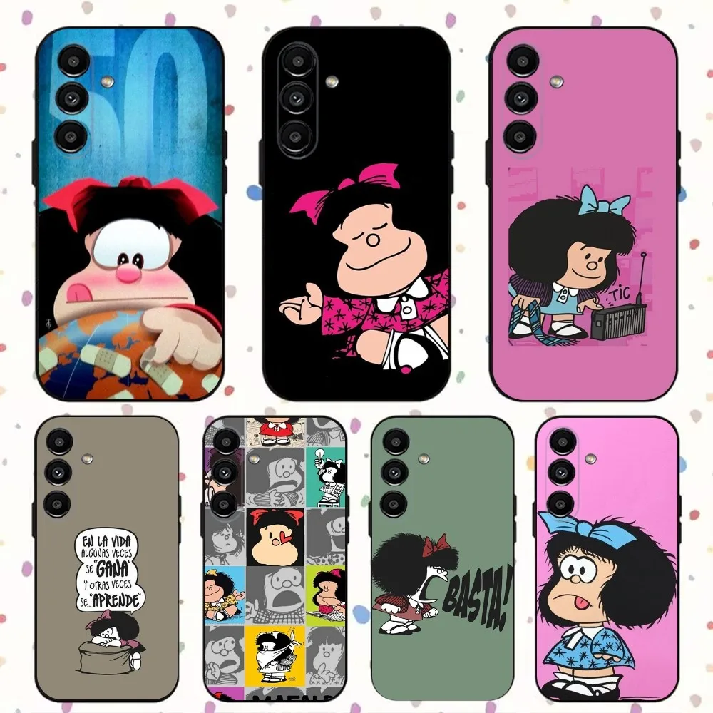 

Cute M-Mafaldas Phone Case For Samsung S24,S21,S22,S23,S30,Ultra,S20,Plus,Fe,Lite,Note,10,9,5G Black Soft Cover