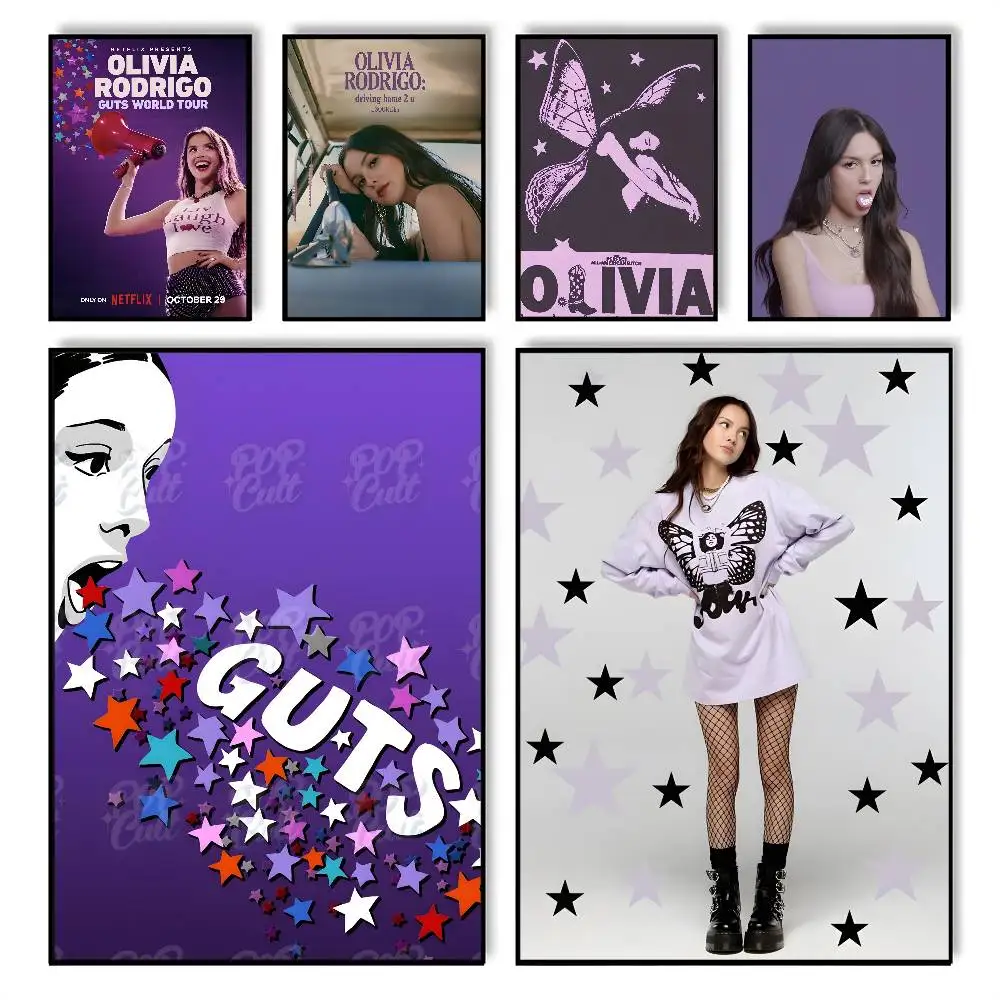 Póster de cantante americano o-Olivia r-Rodrigo, pared adhesiva impermeable para el hogar, sala de estar, dormitorio, bar, decoración estética