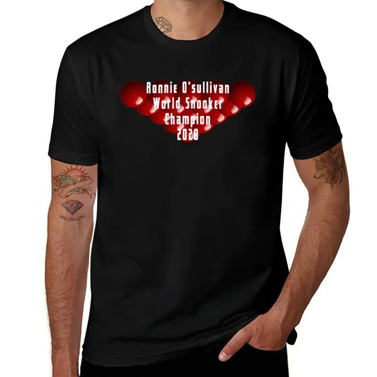 Ronnie O'sullivan 2020 6th Osullivan World Snooker Champion Crucible T-Shirt summer 2025 mens cotton t shirts