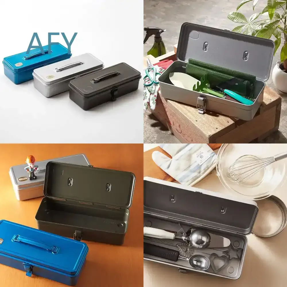 Japan Quality Stylish Trunk Type Toolbox for Power Tools Storage Organizer Heavy Duty Portable Tool Chest for DIY Home