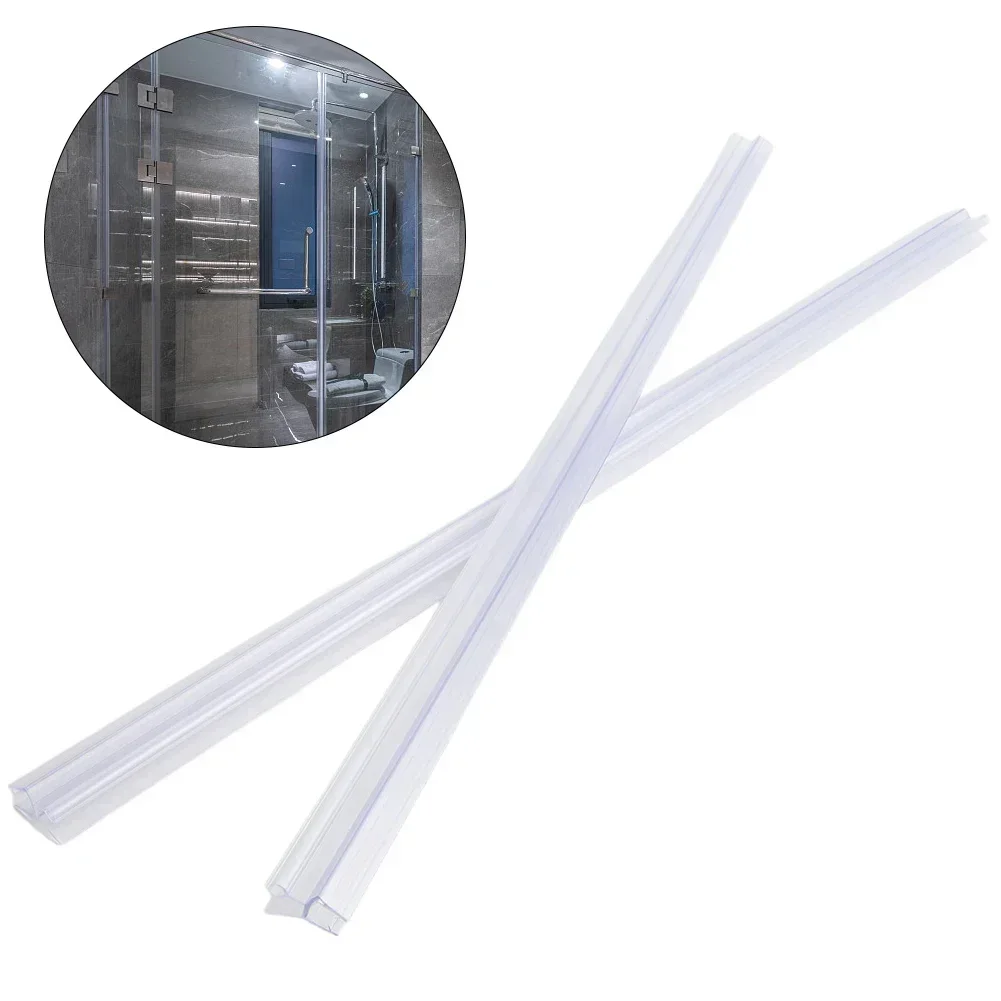 2pcs 50cm Shower Screen Seal Strip Replacement Door Bath Showe Seal Water Deflector 4-6mm Wet And Dry Separation