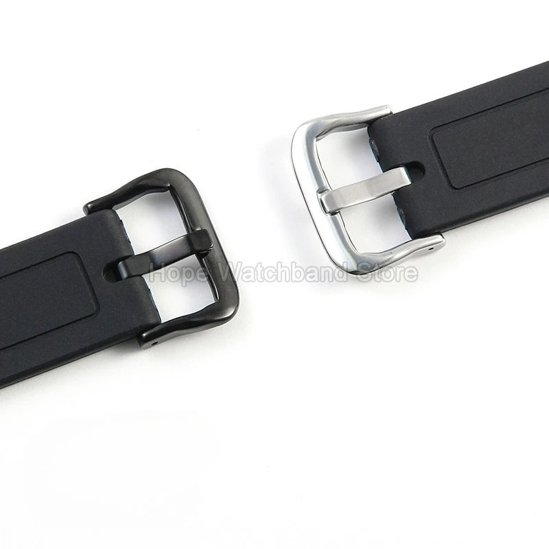 18 مللي متر نهاية محدبة تصميم الرياضة سلسلة مقاوم للماء Sweatproof الراتنج حزام ساعة اليد ل كاسيو F-105 F-91W W-217H W753 الأسود نمط الفرقة