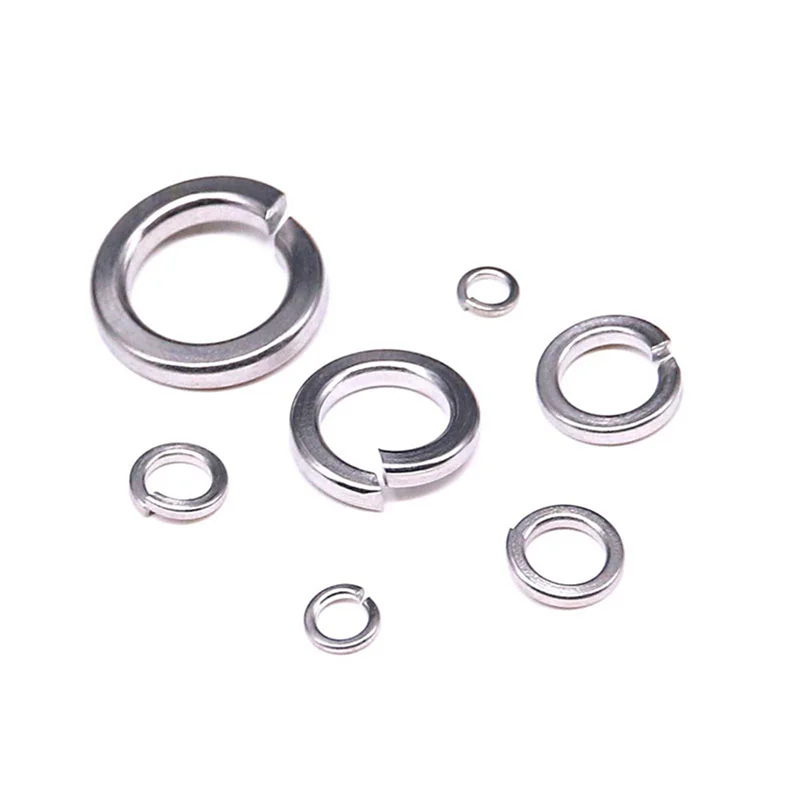 AB45 Spring Lock Washer,304 Stainless Steel Spring Lock Washer Assortment Set (820-Pcs,8-Size)