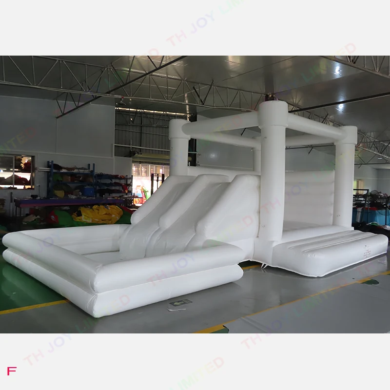 7.5x4m Commercial Grade PVC Inflatable Bubble House White Bounce House with Slide for Party/Event/Wedding for sale