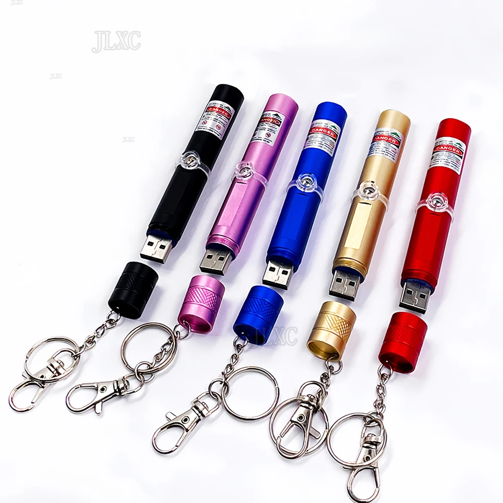 Mini 2 in1Cat Keychain Fun Pointer Portable Laser pointer LED Training Torch Pet Cat Tickle Toy Flashlight