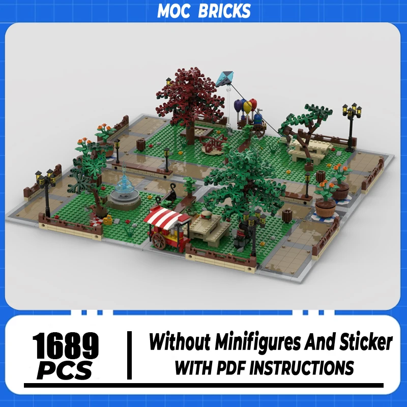 

City Building Model Moc Building Bricks Park leisure buildings Model Building Technology Modular Blocks Construstion Toy Gifts