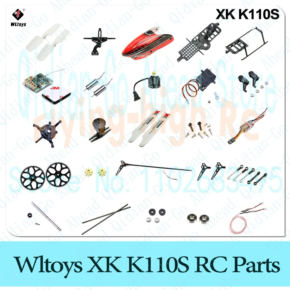 Wltoys XK K110S RC هليكوبتر شفرات والعتاد المعادن الذيل المحرك الدوار رئيس المظلة ESC استقبال مجلس سيرفو الرئيسي رمح مسامير أجزاء