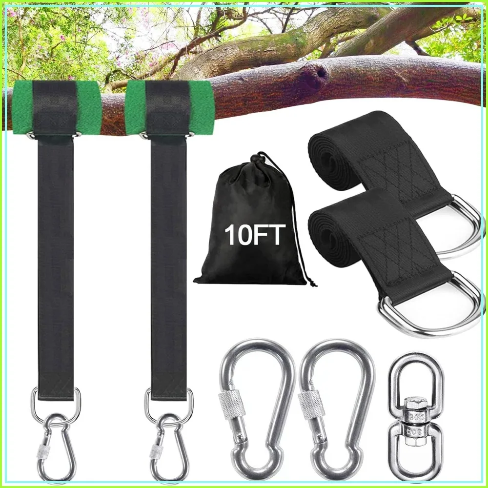 

Heavy Duty Tree Swing Straps Kit, 3FT/10FT/15FT/20FT, Holds 5500LBS, Extra Long Adjustable for Hammock