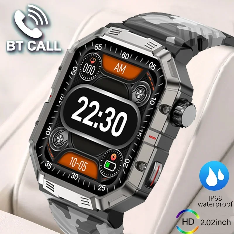 

2024New Mens Outdoor Sports Smartwatch HD Bluetooth Call 2.02Inch Full Screen Touch Equipped with AI Intelligent Voice Assistant