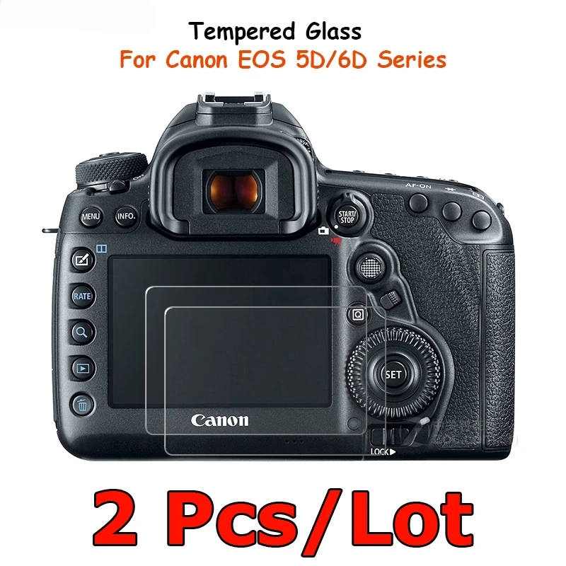 For Canon EOS 6D 7D 5D Mark II 6D2 5D2 7D2 mark2 III 5D3 5D4 IV 5DS R Tempered Glass Camera Screen Protector Film Guard 2 Pc/Lot