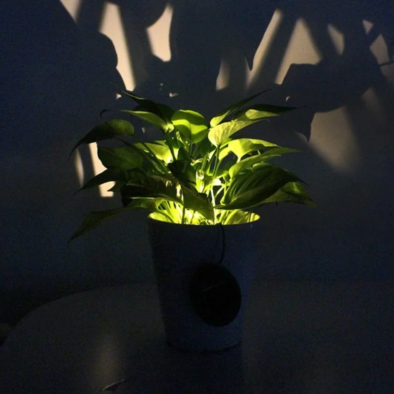 أضواء الحديقة الشمسية LED وعاء ضوء الزهور الشمسية ضوء الزخرفية مقاوم للماء مصباح النباتات الخضراء لمسار الحديقة داخلي في الهواء الطلق