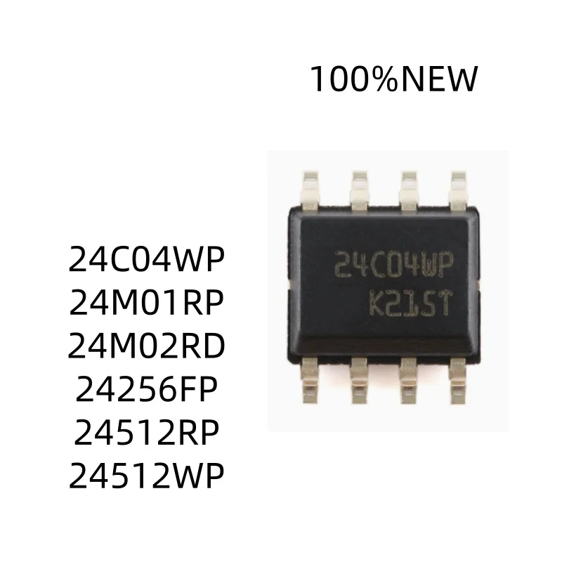 (10Pcs) 100% New M24C04-Wmn6Tp M24512-Wmn6Tp M24256E-Fmn6Tp M24512-Rmn6Tp M24M01-Rmn6Tp M24M02-Drmn6Tp Sop-8 Memory Chip Ic Patch