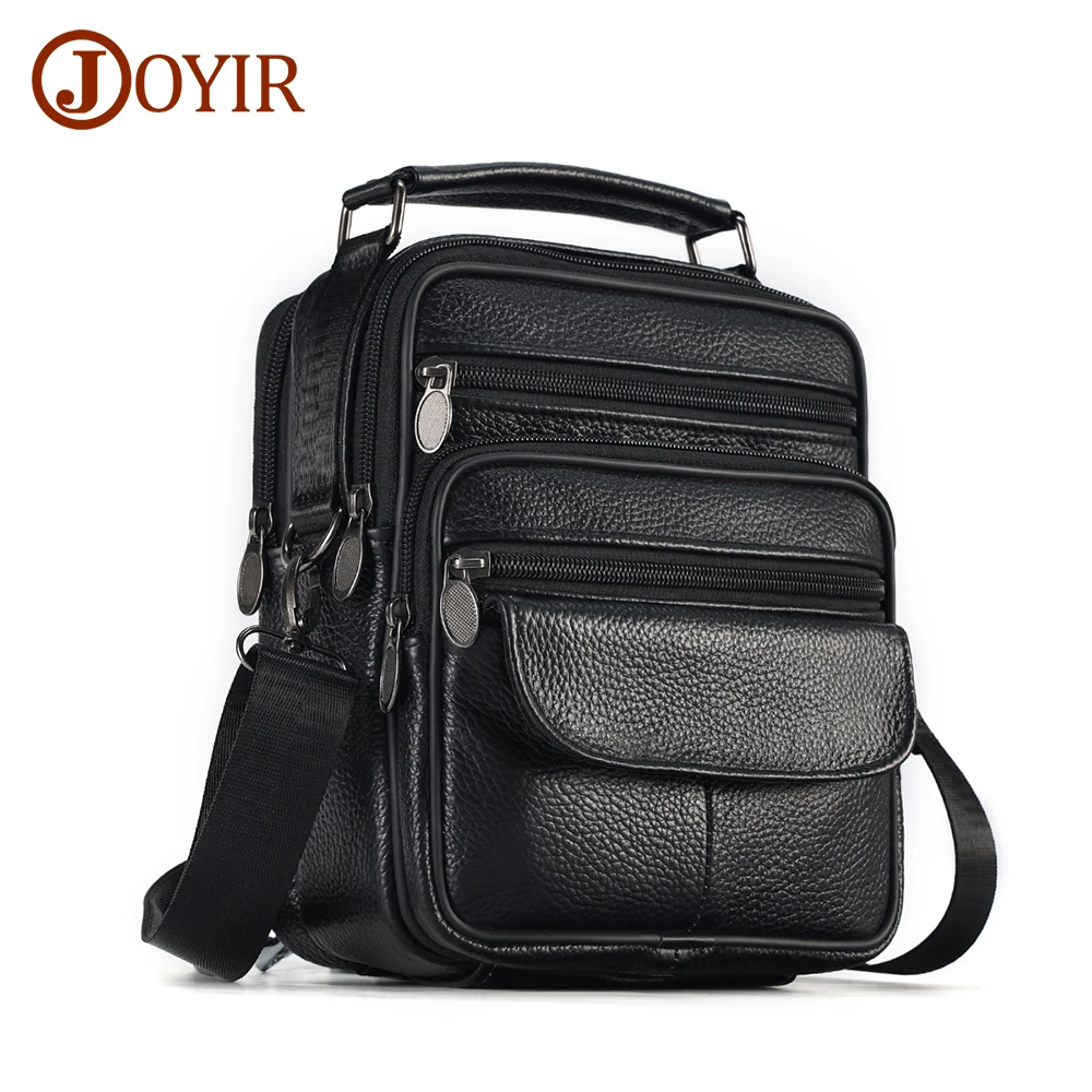 JOYIR Men Genuine Leather Crossbody Bags Messenger Bag for Male Trendy Shoulder Bags Casual Travel Sling Bag Handbags