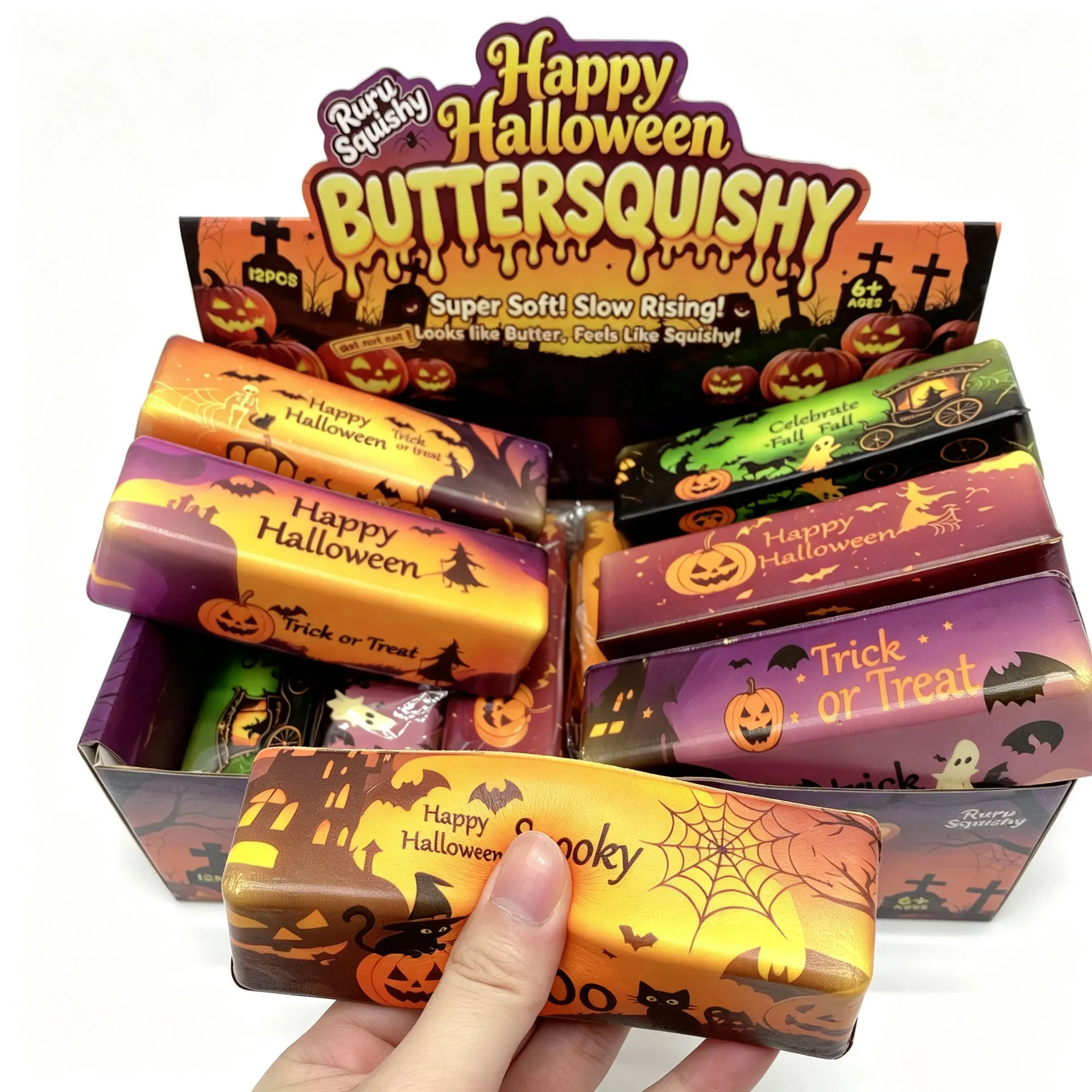 Beliebter Halloween Butterstab in Einzelverpackung, Langsam Rückfedernder Knetbarer Simulations-Milchstab, Knetbares Entspannungsspielzeug – Detail 2