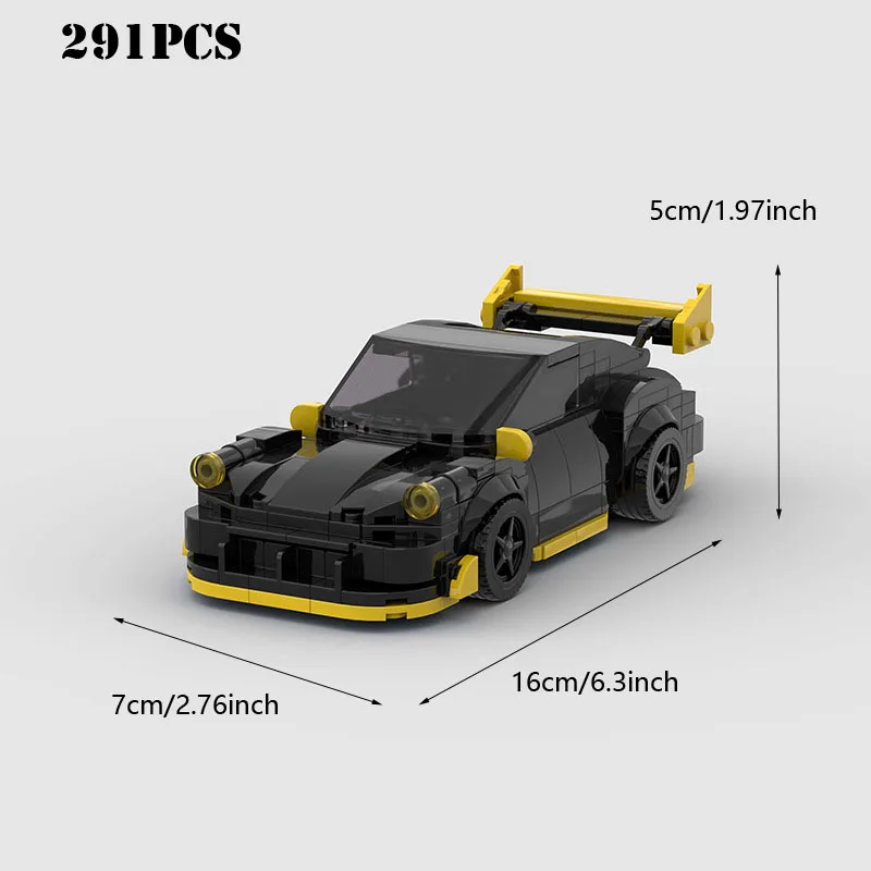 

291pcs Building Blocks, Creative Education, GT911 Racer, Assembly, DIY Puzzle, MOC Car Toy Models, Birthday Gift for Kids
