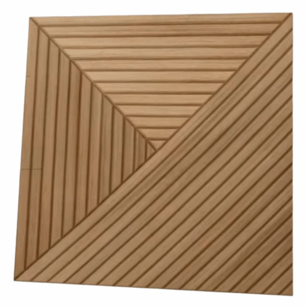 3D Wood Grain Acoustic Panels Self-Adhesive Polyester Fiber Sound Absorbing Panels Peel And Stick Grid Wall Sticker