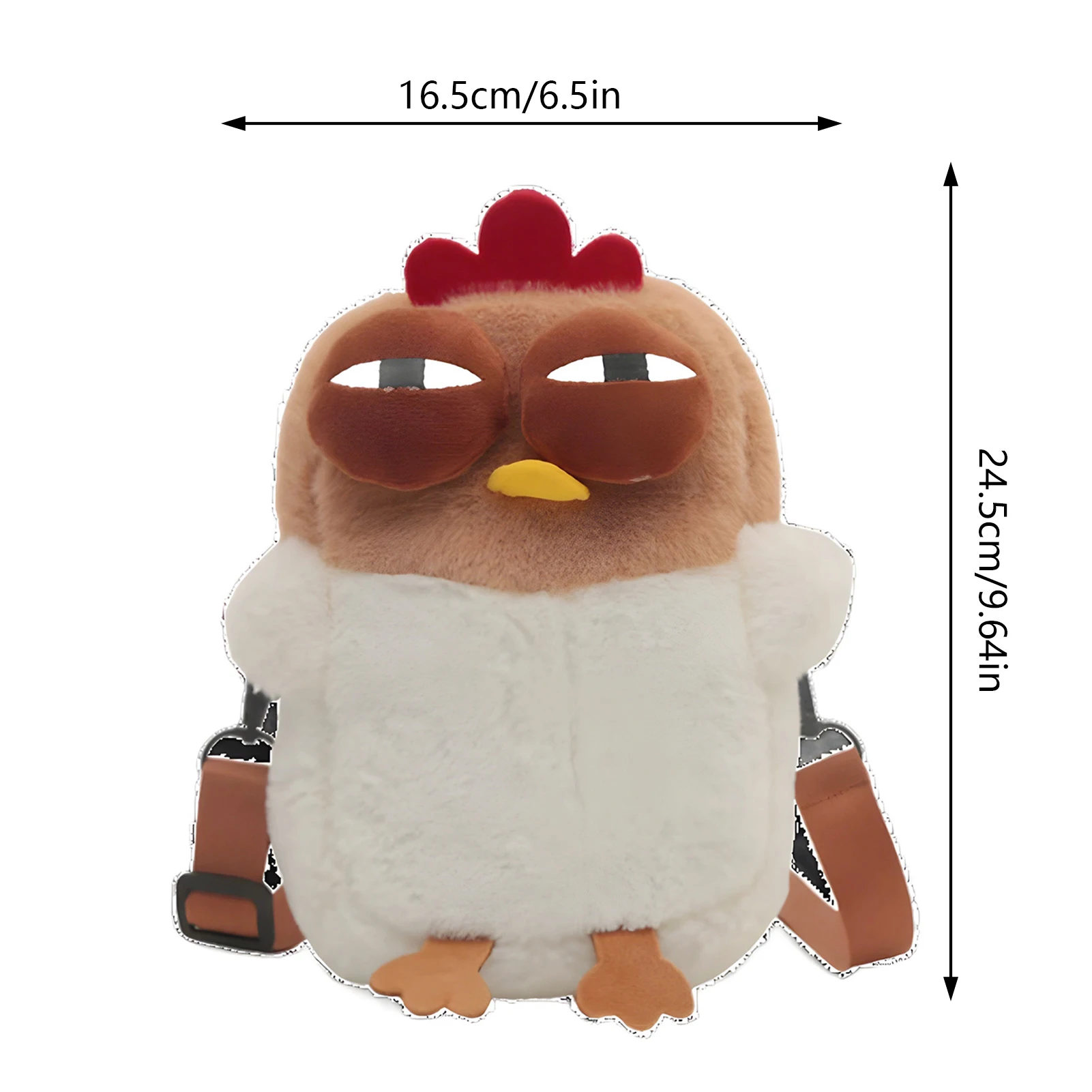 Bolsa crossbody de pelúcia de pintinho engraçado novidade bolsa de ombro de grande capacidade para viagens de compras diárias