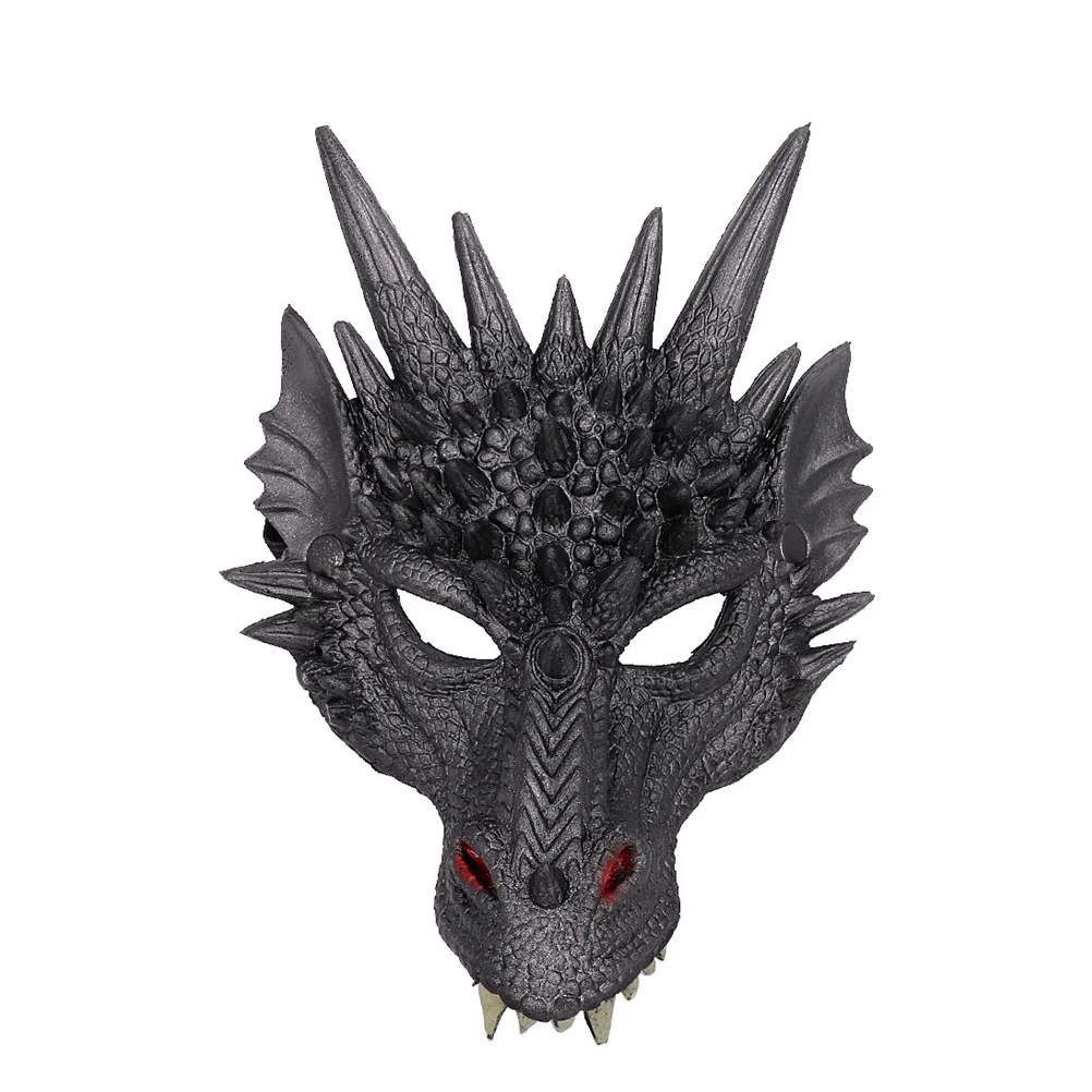 

1PC Dragon Mask Costume Prop Mask Dress-up Accessory for Halloween Masquerade Cosply Costume Party Carnival Performance Black