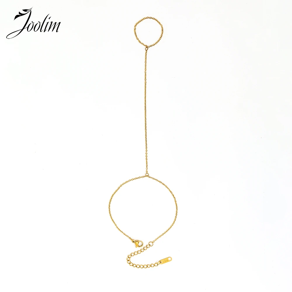 

Joolim Jewelry Wholesale High End PVD Waterproof Fashion Versatile Minimalist Fine Hand Chain Stainless Steel Bracelet for Women