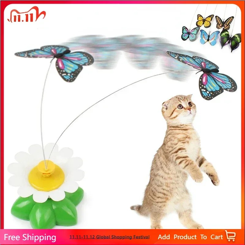 

1PC Electric Butterfly Cat Toy - Automatic Rotating Flying Hummingbird, Funny Intelligence Training Pet Toys (Random Color)