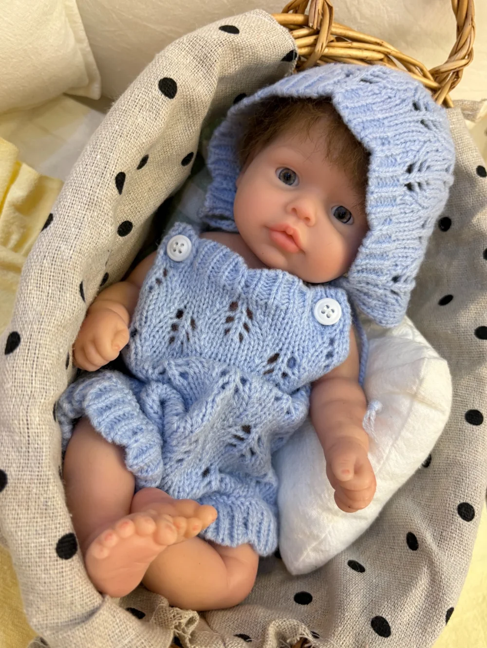 新しい10インチのエリー全身シリコン製ベビーガール新生児人形、素敵な手作りのリアルなリボーンドール、クリスマスプレゼントに