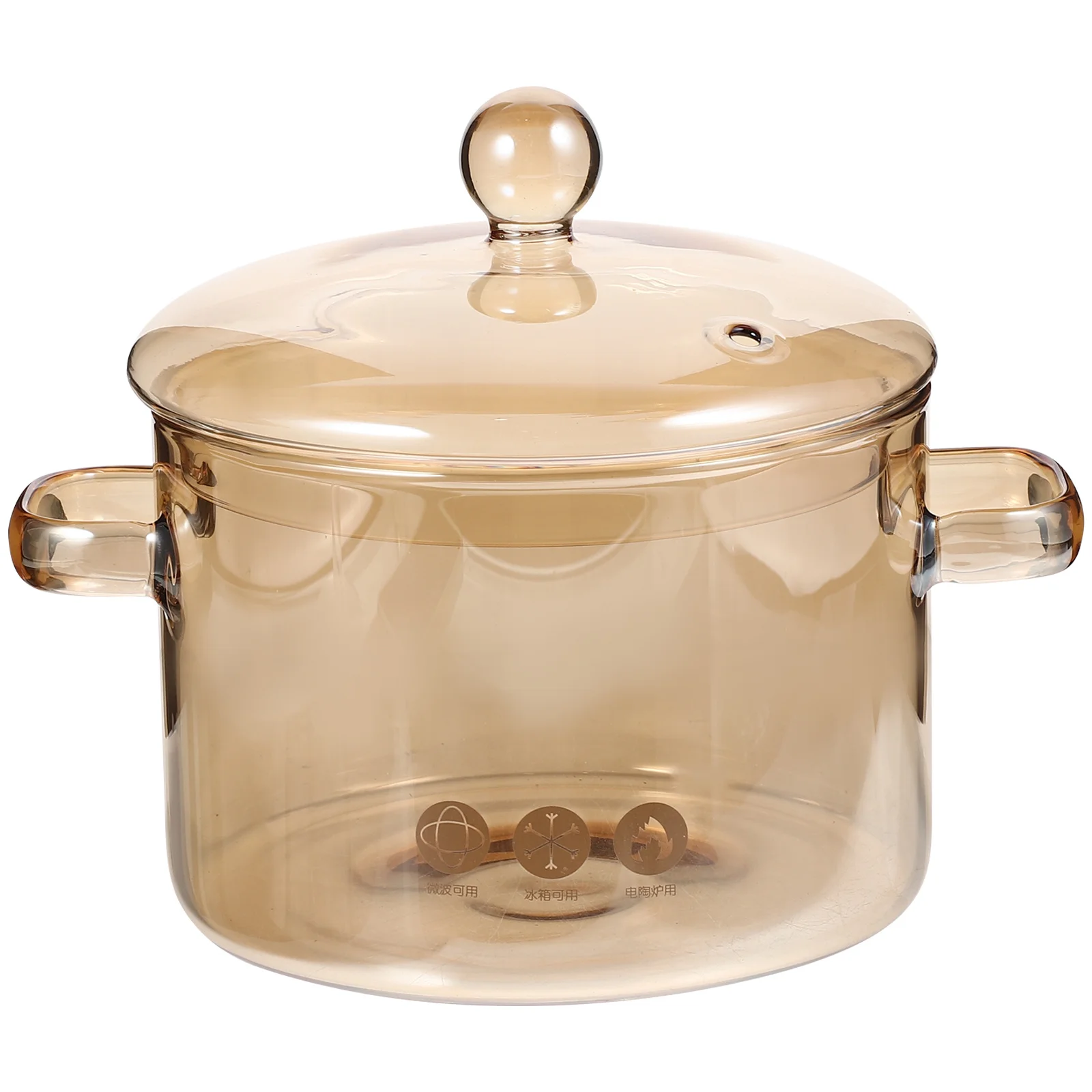 

High Borosilicate Glass Stew Pot Double Ear Lid Kitchen Cooking Pot Stove Safe Multifunctional Glass Noodle Soup Stew Cooker