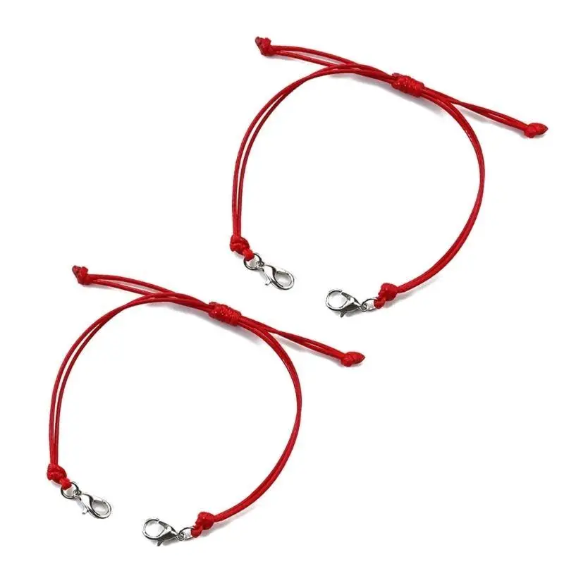 A52E 2 Stück farbiges Wachsfaden-Armband, handgefertigtes geflochtenes Armband, böhmischer Schmuck – Detail 5