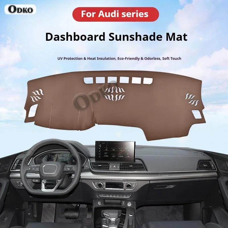 

Для Audi Q5L 2018-2022 кожаный козырек от солнца на приборной панели автомобиля, коврик для инструментального стола, нескользящий чехол, кожаные аксессуары, внутренние молдинги