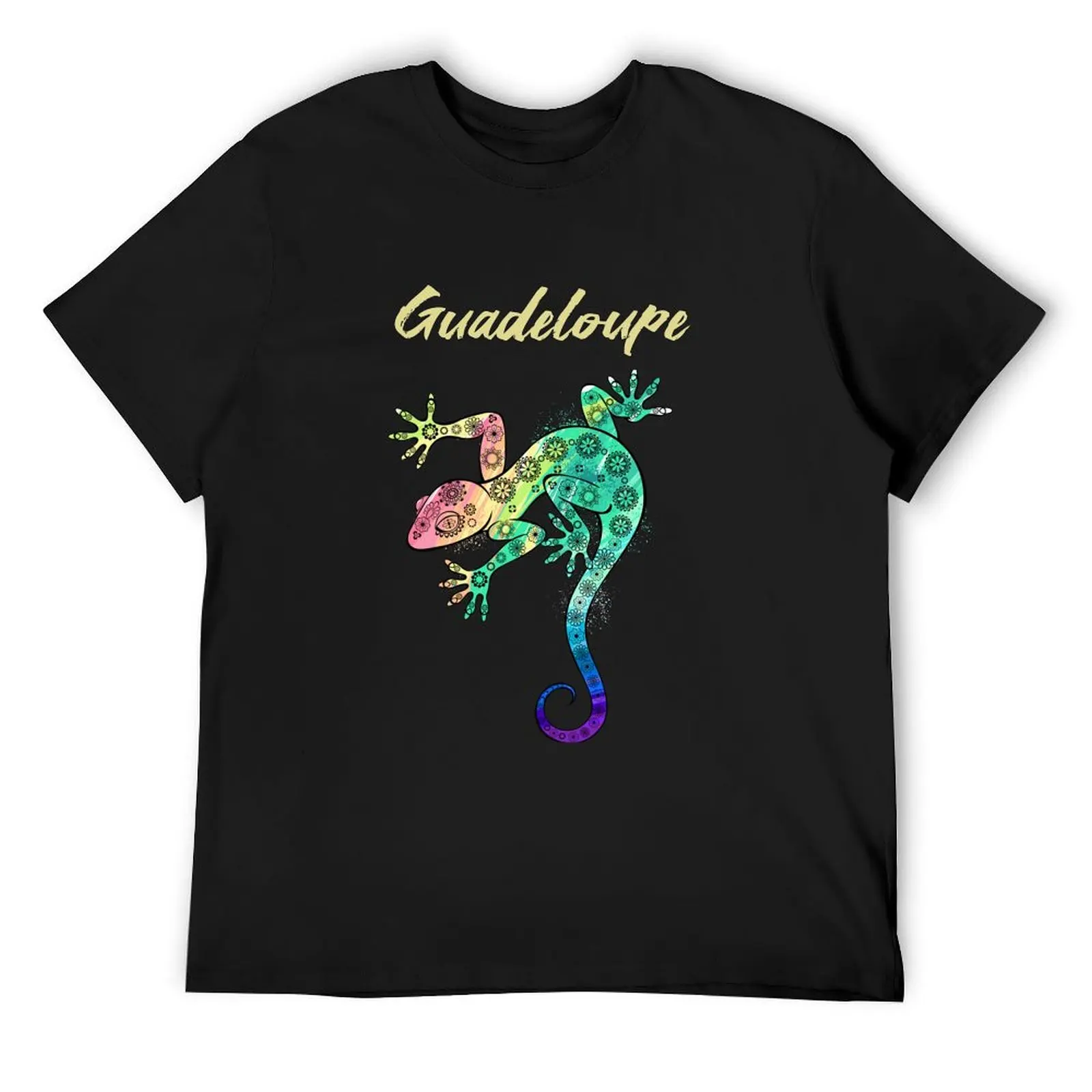 

Guadeloupe Stylized Gecko T-Shirt Aesthetic clothing shirts graphic cotton graphic tees cute clothes shirts graphic tee men