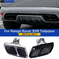 For 2012 to 2017 Range Rover Sport Upgrade SVR Square Bumper Muffler Header Stainless Steel Tailpipe Exhaust System Nozzle