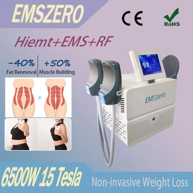 

Professional EMS Electromagnetic Fat Burning 6500W EMSZERO Muscle Stimulating Machine 15 Tesla RF Technology Shaping Machine