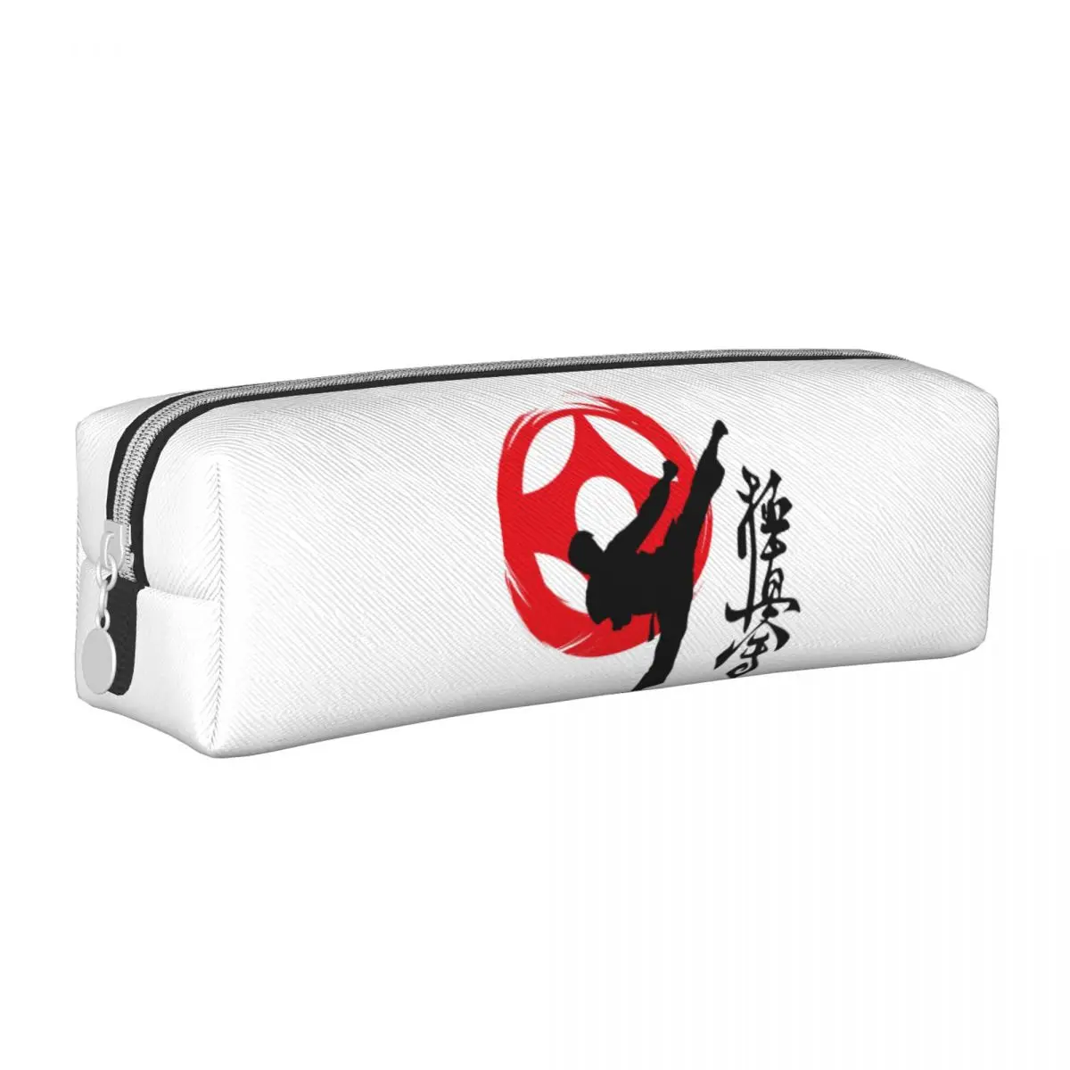 Lovely Pencil Case Kyokushin Karate Bushido Values Pencil Box Japan School Pencil Cases Child PU Leather Stationery Organizer