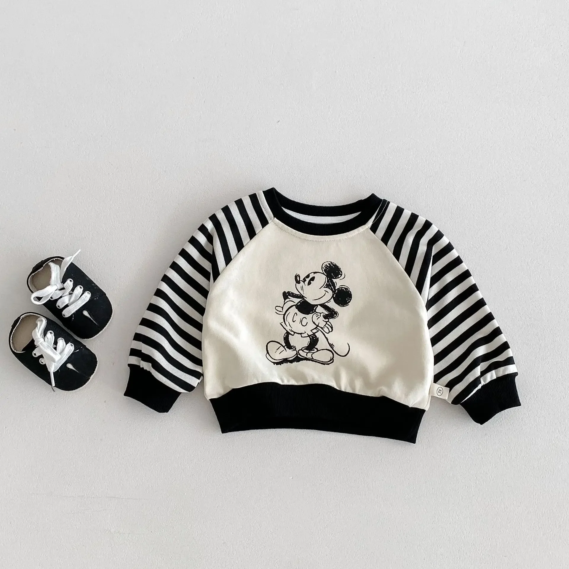 

Children sweatershirt 0-5 years old autumn Korean children's clothing cartoon color matching striped tshirt for boys clothes