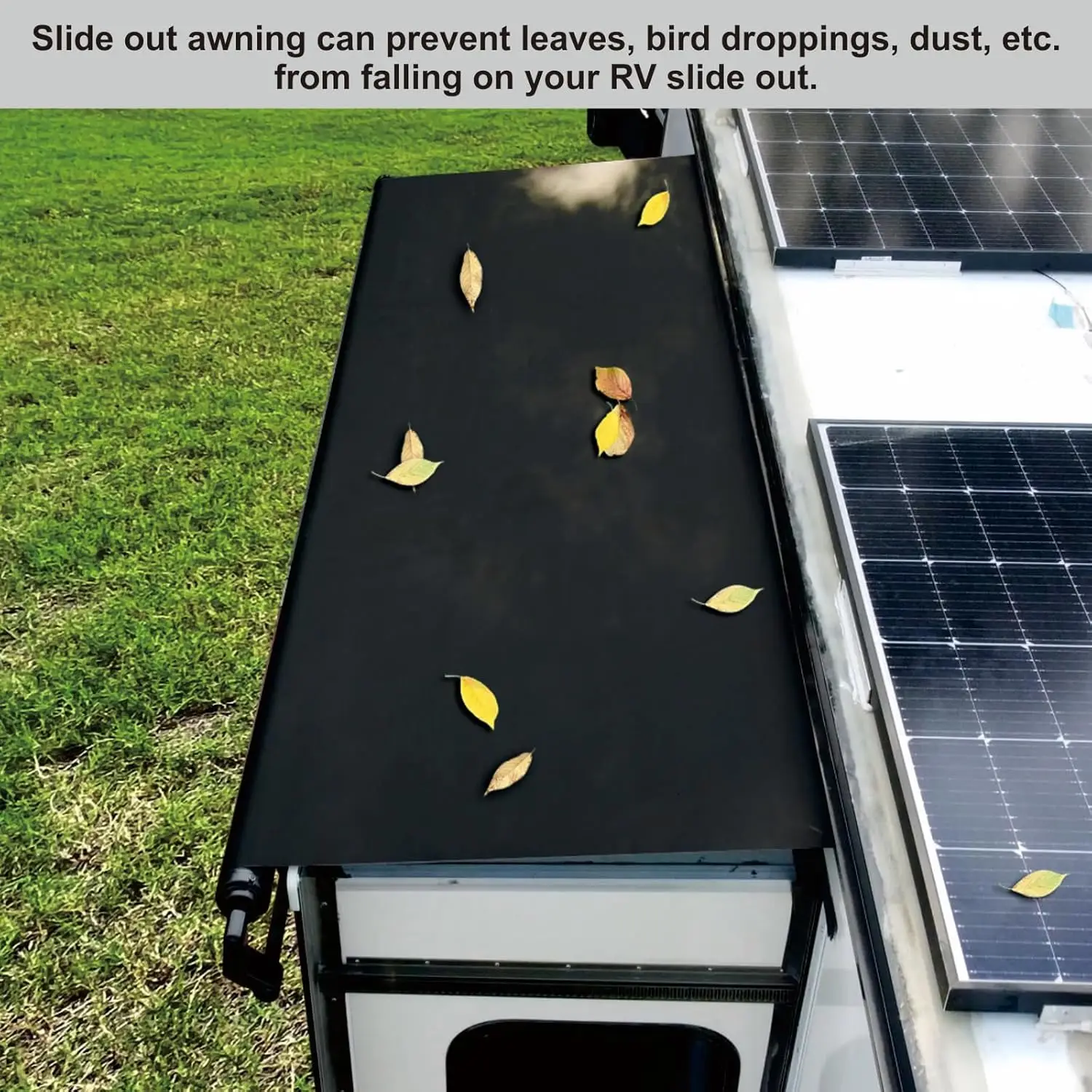RV Slide Out for 5th Wheels, Travel Trailers and Motorhomes Application, Fabric Material, Black Color, Modular Design
