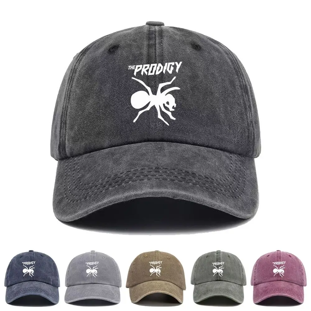 Vintage Washed Baseball Cap The Prodigy Ant Print Graphic Unisex Streetwear Casual Trucker Style Summer Cotton Sun Hat